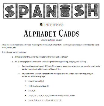 Preview of Multipurpose Spanish Alphabet Cards