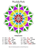 Multipying by 10, 100, 1000 Mandala Math Color by Number