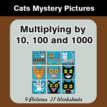 Multipying by 10, 100, 1000 - Math Mystery Pictures
