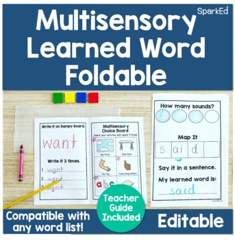 Preview of Multisensory Learned Word Foldable l Heart Words, Sight Words, High-Frequency