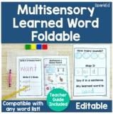 Multisensory Learned Word Foldable l Heart Words, Sight Wo