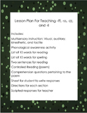 Multisensory Lesson Plan for Teaching -ff, -ss, -zz, and -ll