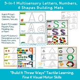 Multisensory Letters Numbers Shapes Mats - Playdoh, Wikki 
