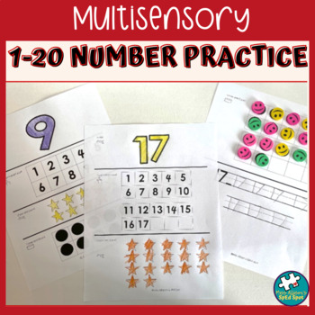 Preview of Multisensory Math Number 1-20 Worksheets for PreK, K, SpEd