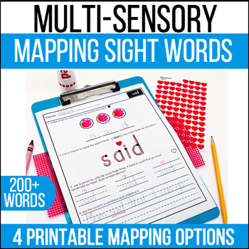 Preview of Multisensory Orthographic Mapping Sight Words Printables - Heart Words