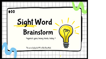 Preview of Multisensory Sight Word Reinforcement #10