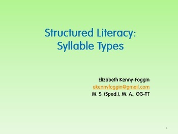 Preview of Multisensory Strategies for Specific Learning Differences-Syllable Types