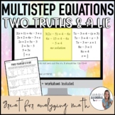 Multistep Equations -Two Truths & a Lie -Math error analys
