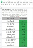 Multistep Equations - distributing and combining like terms