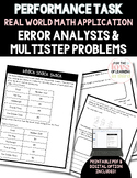 Math Multistep Error Analysis Performance Task Digital Res