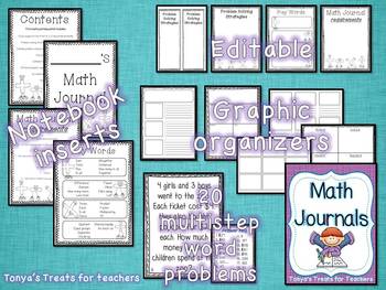 Preview of Multistep Math Journal-editable