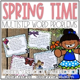 Multistep Word Problem Task Cards for Spring