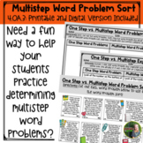 Multistep Word Problem Sort Activity | 4th Grade