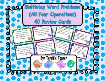 Preview of Multistep Word Problem Task Cards - Add., Subtract, Multiplication, and Division