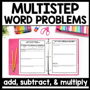 Preview of Multi Step Addition, Subtraction, & Multiplication Word Problems 4th Grade
