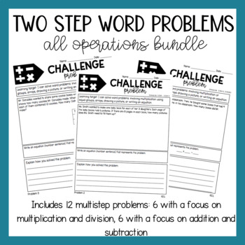 Preview of Multistep Word Problems: All 4 Operations Bundle! 3rd grade standard aligned