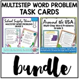 Multistep Word Problems Task Cards Activities or Math Cent