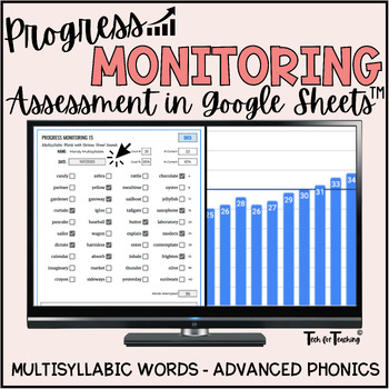 Preview of Phonics Assessment for Decodable Word Progress Monitoring - Multisyllabic Words