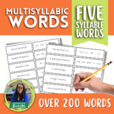 Multisyllabic Word Cards - Five syllables