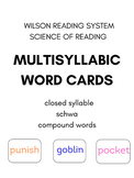 Multisyllabic Word Cards - Reading Intervention Resource