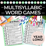 Multisyllabic Word Lists & Games | Fluency Intervention for Multisyllable Words