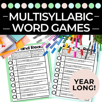 Preview of Multisyllabic Word Lists & Games | Fluency Intervention for Multisyllable Words