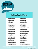 Multisyllabic Word List