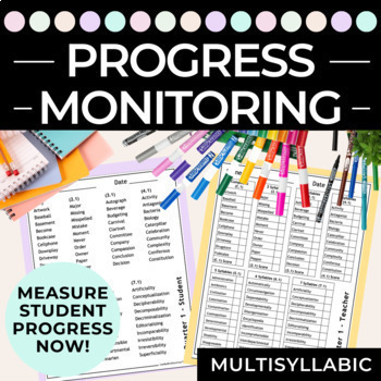 Preview of Multisyllabic Word List | Baseline Decoding Assessment | Progress Monitoring