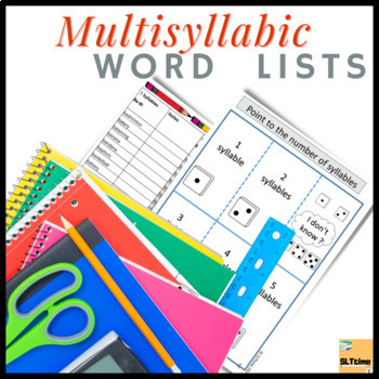 Preview of Multisyllabic Word Lists 1, 2, 3, 4, 5 Syllables