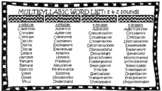 Multisyllabic Word Lists for Speech Therapy: s, z, sh, dg,