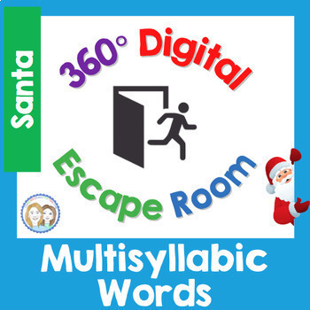 Preview of Multisyllabic Words Games - Reading Escape Room - 360 Digital Escape Room