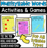 Multisyllabic Words Activities and Games - Syllable Types 