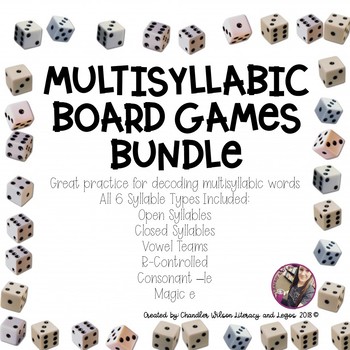 Preview of Multisyllabic Words Board Game BUNDLE