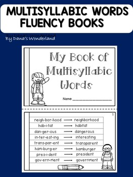 FREE Multisyllabic Words Fluency Booklet by Dana's Wonderland | TpT