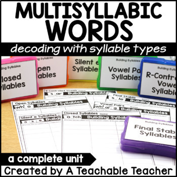 Preview of Decoding Multisyllabic Words Games Worksheets Sentences Passages Activities