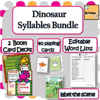 Preview of Multisyllabic Words | Dinosaur Bundle: digital and paper resources all in!