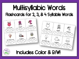 Multisyllabic Words Flashcards for Speech Therapy