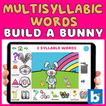 Preview of Multisyllabic Words GAME - Build a Bunny - Easter - Sound effect