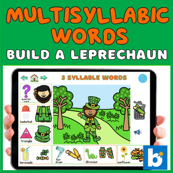 Preview of Multisyllabic Words GAME - Build a Leprechaun - St Patrick's Day - Sound effect
