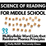 Multisyllabic Words Lists for Middle School | Science of R