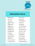 Multisyllabic Words and Sentences with Flashcards