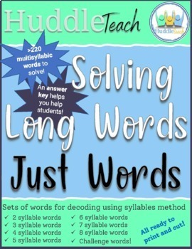 Preview of Multisyllabic Words for Decoding - PDF and Slides for PPT or Google