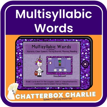 Preview of Multisyllabic Words for Halloween Boom Cards