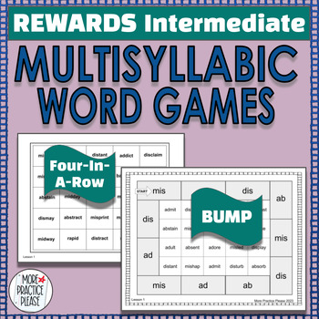 Preview of Multisyllable Word Games for REWARDS  Reading Intervention