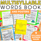 Multisyllable Words Book - Syllables Worksheets & Posters 