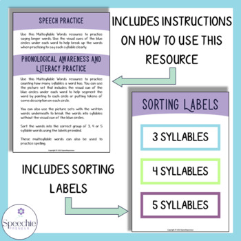 Multisyllable Words for Speech and Literacy Practice | TpT