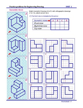 Preview of Multiview drawing - Solved exercises: Set 0-3