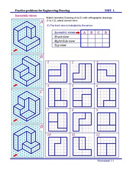 Preview of Multiview drawing - Solved exercises: Set 01