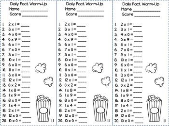 Multiplication Facts Warm-Up by Forever In Third Grade | TpT