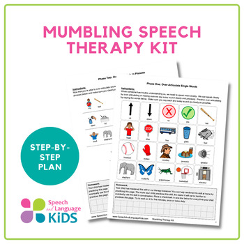 Preview of Mumbling Speech Therapy Kit | Step-by-Step Plan for Children who Mumble~No Prep